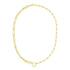 14k Yellow Gold High Polish Elongated Paperclip Chain Circle Necklace