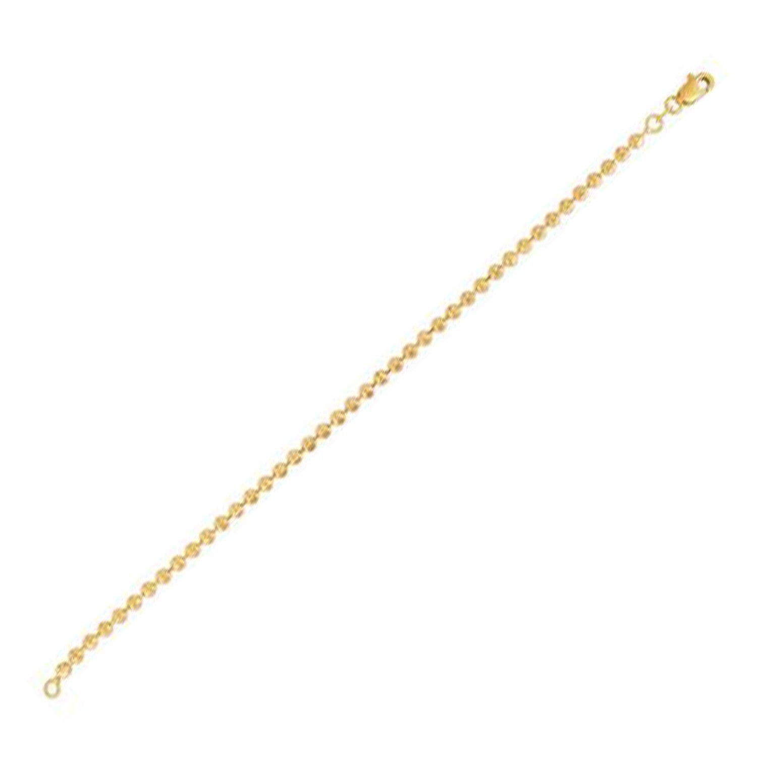 Moon Cut Bead Chain in 14k Yellow Gold (3.00 mm)  DestGlow