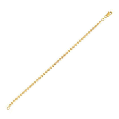 Moon Cut Bead Chain in 14k Yellow Gold (3.00 mm)  DestGlow