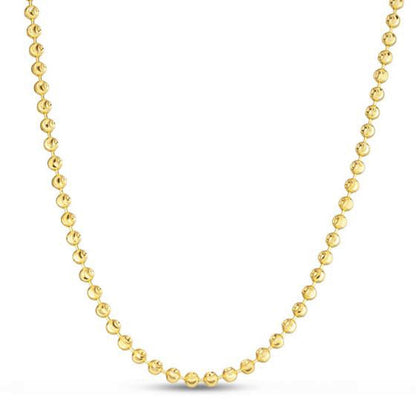 Moon Cut Bead Chain in 14k Yellow Gold (3.00 mm)  DestGlow