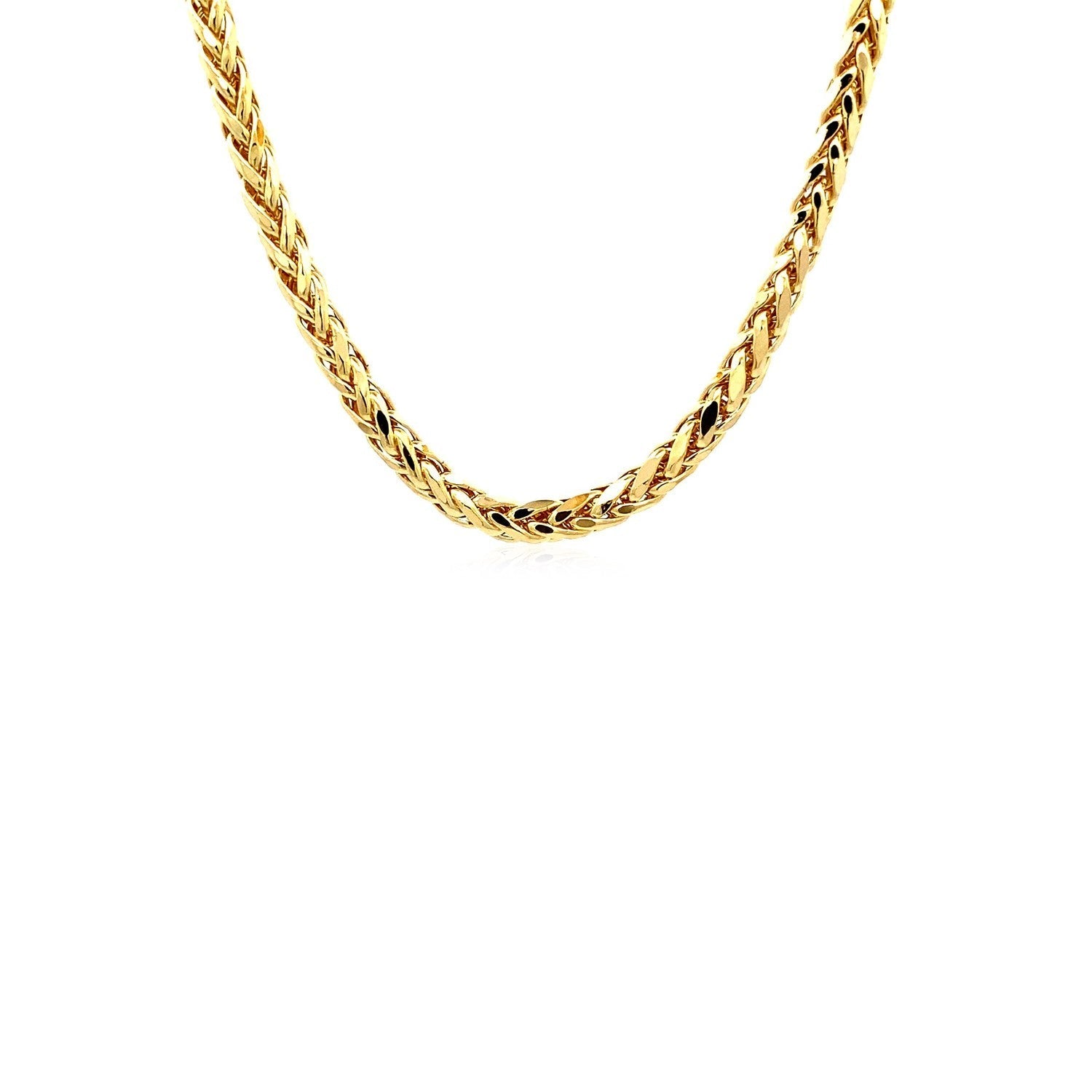 4.1mm 14k Yellow Gold Diamond Cut Round Franco Chain 