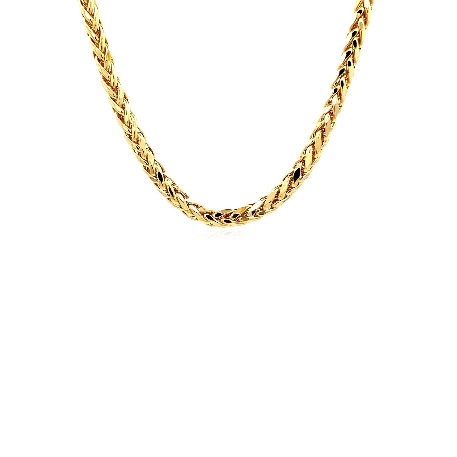 4.1mm 14k Yellow Gold Diamond Cut Round Franco Chain by Bids.com