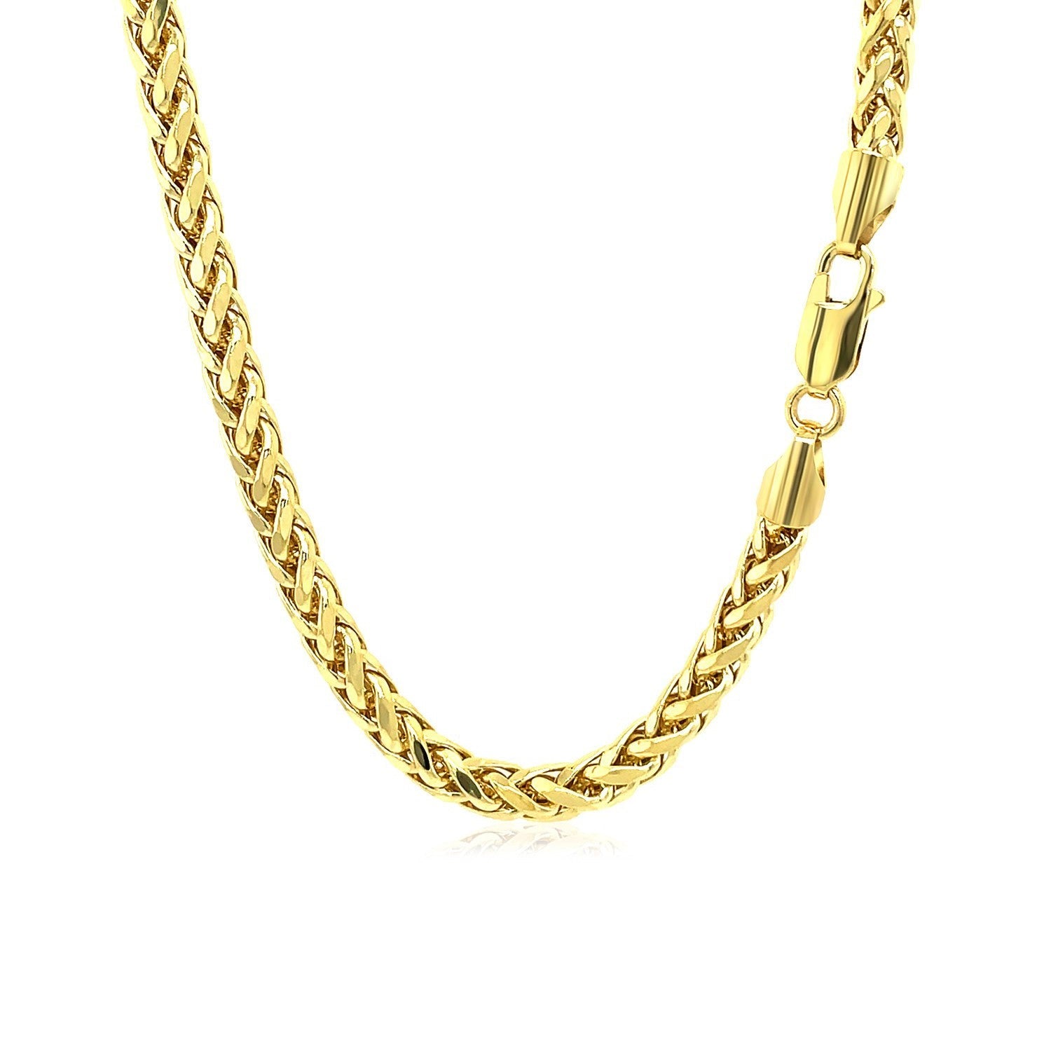 4.1mm 14k Yellow Gold Diamond Cut Round Franco Chain by Bids.com