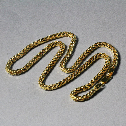 4.1mm 14k Yellow Gold Diamond Cut Round Franco Chain by Bids.com