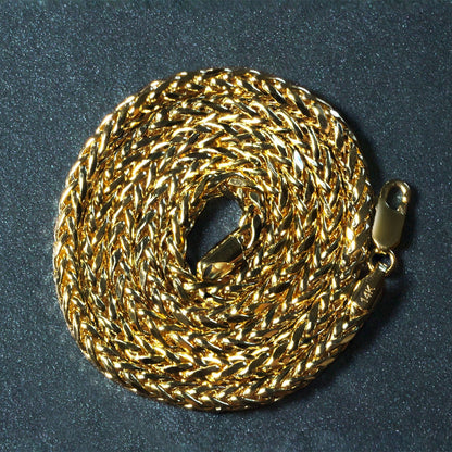 4.1mm 14k Yellow Gold Diamond Cut Round Franco Chain by Bids.com