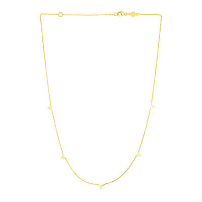 14K Yellow Gold Necklace with Triangles - necklaces