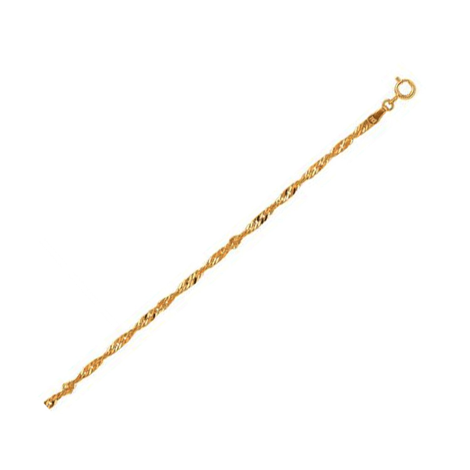 10k Yellow Gold Singapore Anklet 2.2mm by Bids.com