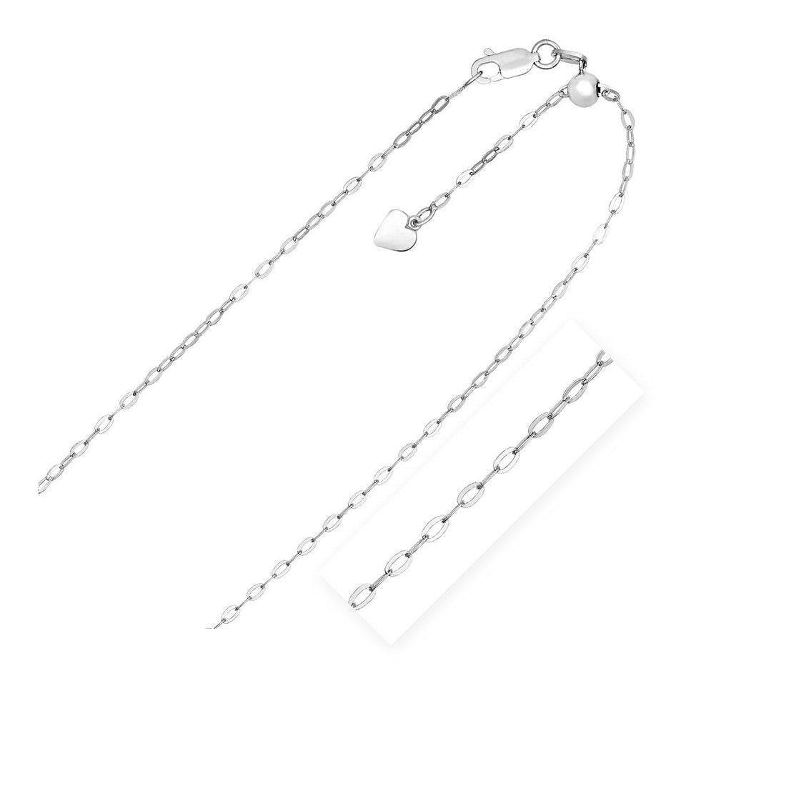 Sterling Silver 2.5 mm Adjustable Piatto Chain by Avera Group