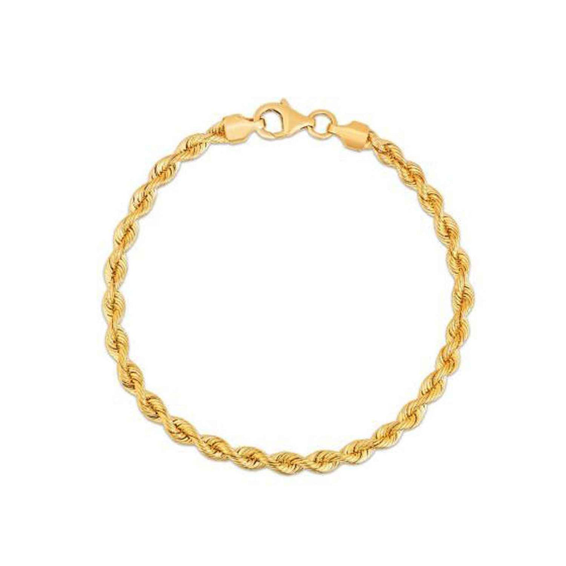 Silk Rope Chain Bracelet in 14k Yellow Gold (3.7 mm)