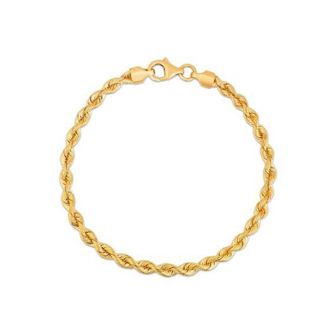 Silk Rope Chain Bracelet in 14k Yellow Gold (3.70 mm) by Bids.com