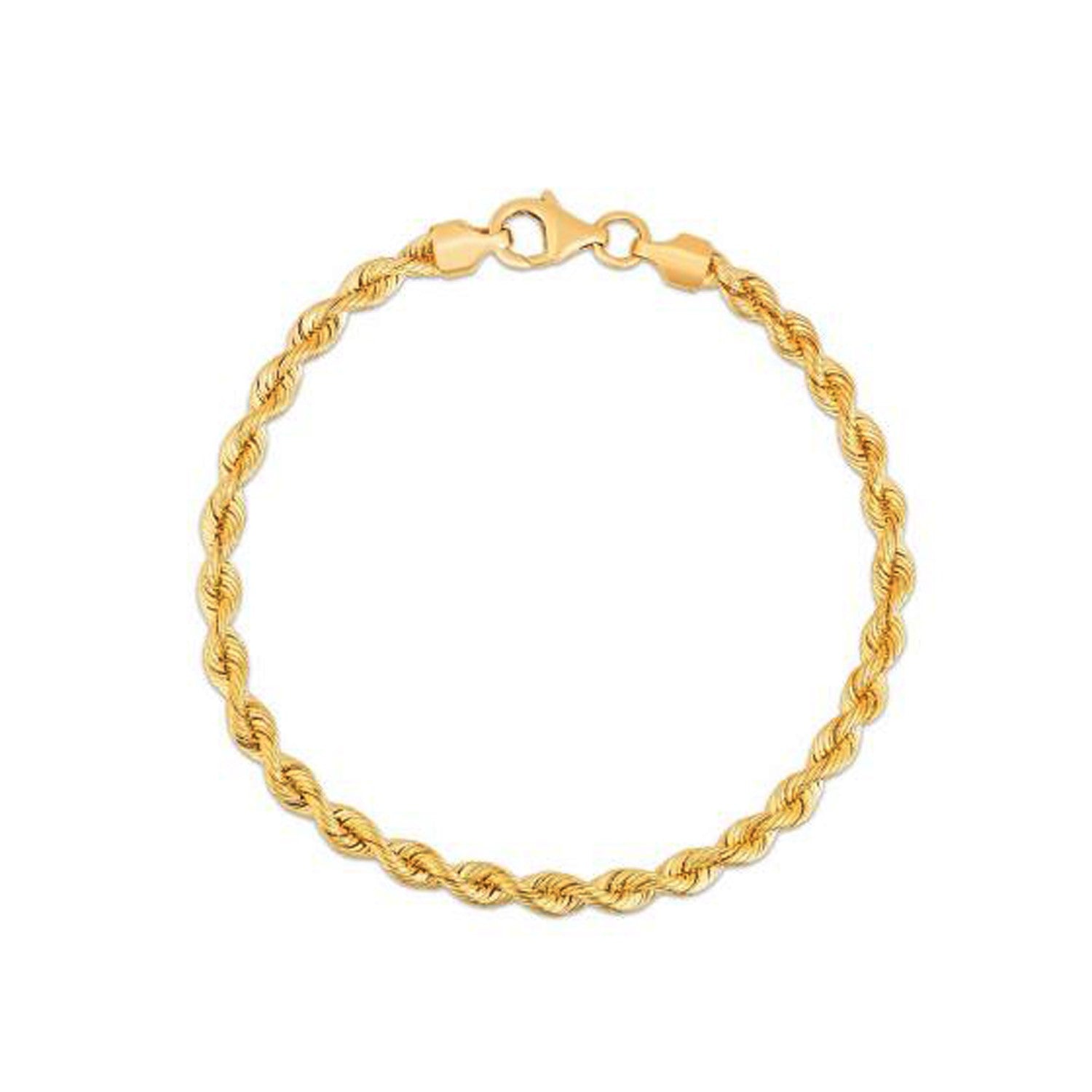 Silk Rope Chain Bracelet in 14k Yellow Gold (3.70 mm) by Bids.com