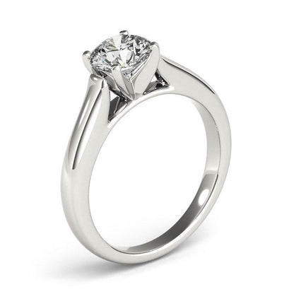 14k White Gold Cathedral Design Solitaire Diamond Engagement Ring (1 cttw) by Bids.com