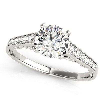 14k White Gold Cathedral Design Diamond Engagement Ring (1 1/4 cttw) by Bids.com