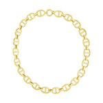 14k Yellow Gold High Polish Oval Mariner Link Necklace (13.8mm)
