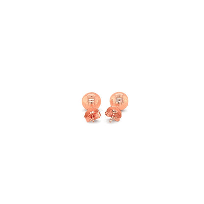 14k Rose Gold Classic Round Shape Stud Earrings (6mm) - DestGlow
