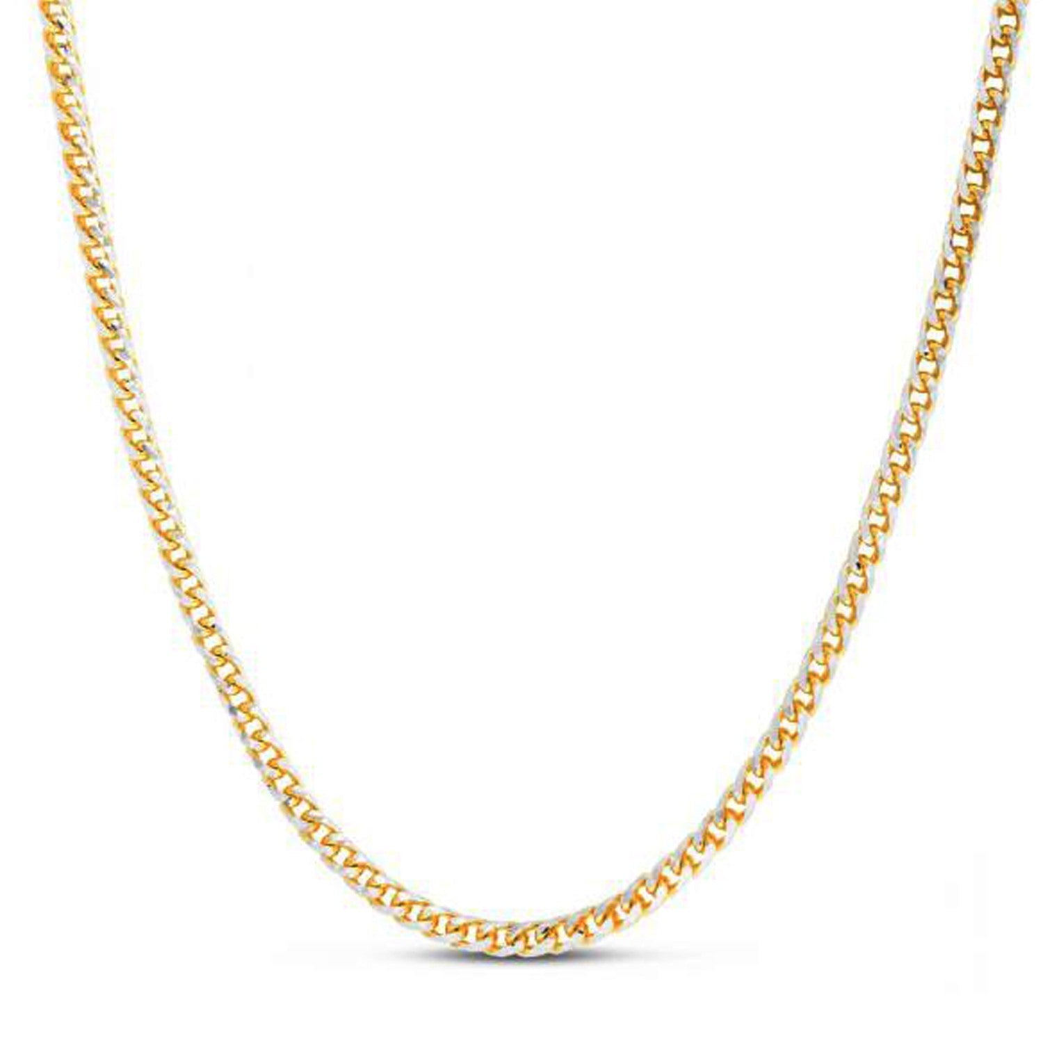 14k Yellow Gold Round Pave Franco Chain (4.00 mm) by Bids.com
