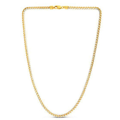 14k Yellow Gold Round Pave Franco Chain (4.00 mm) 