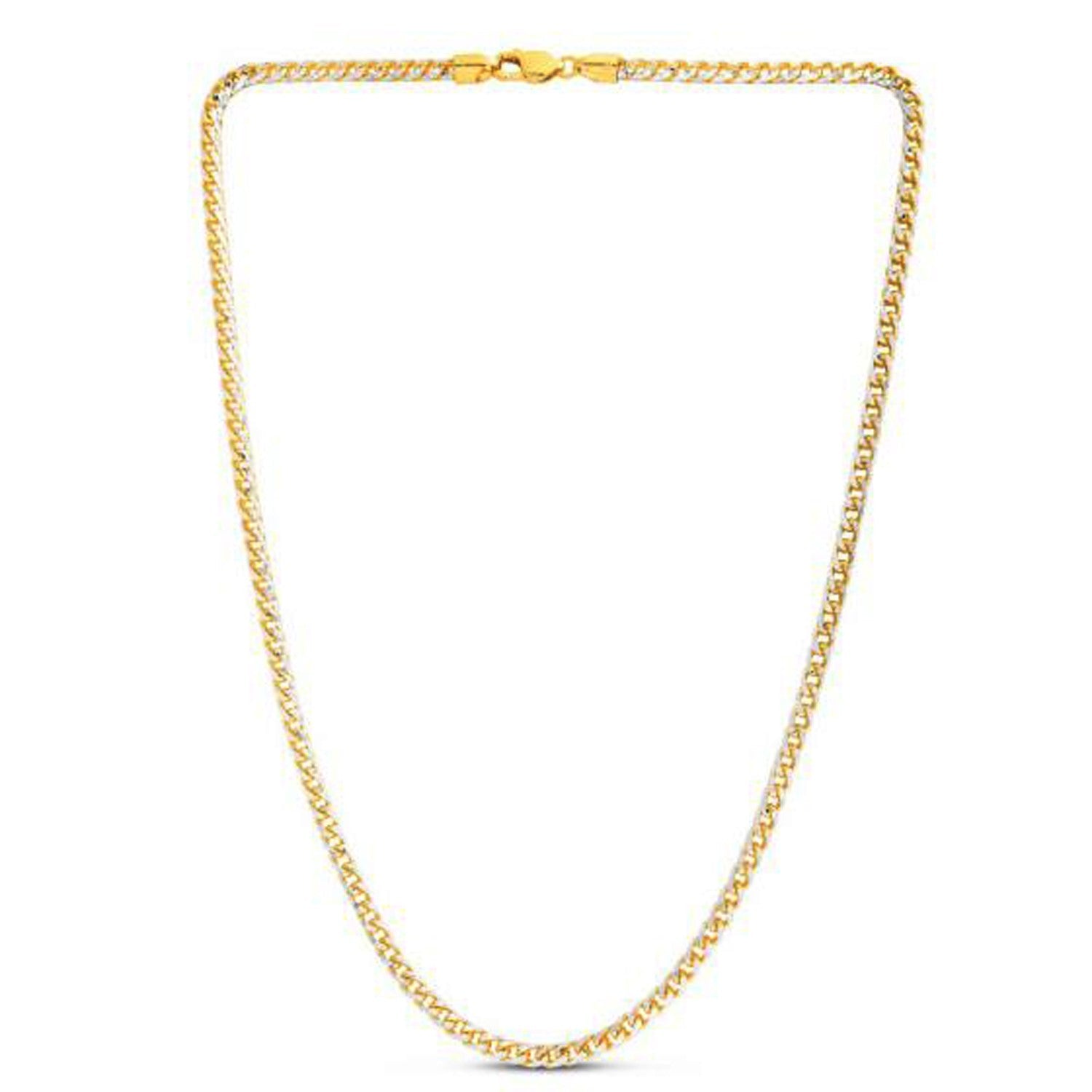 14k Yellow Gold Round Pave Franco Chain (4.00 mm) by Bids.com