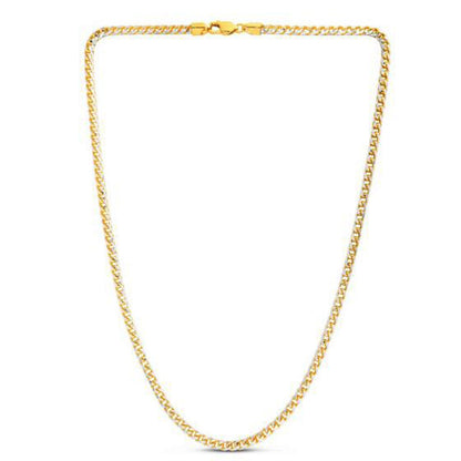 14k Yellow Gold Round Pave Franco Chain (4.00 mm) by Bids.com