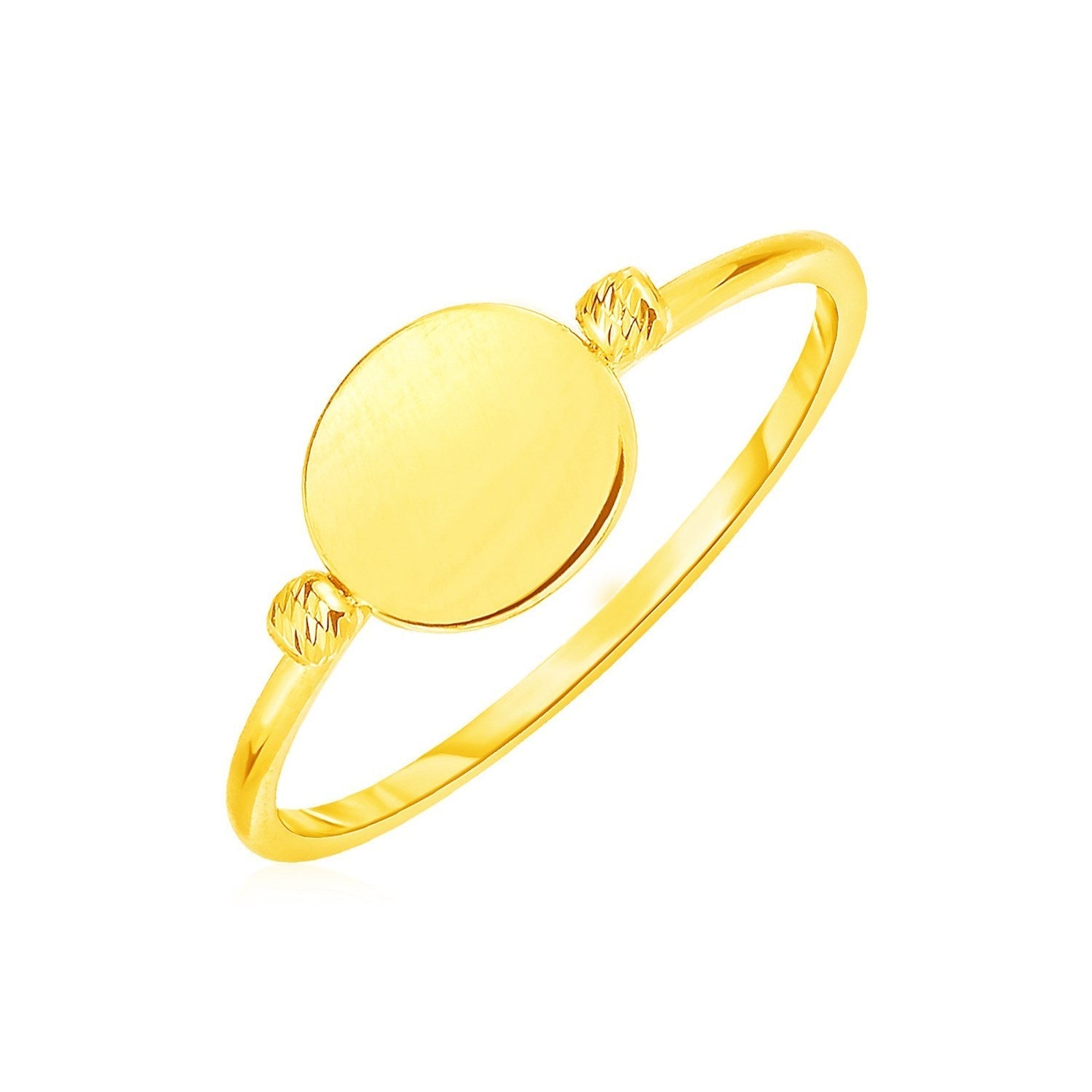 14k Yellow Gold Ring with Polished Oval  DestGlow