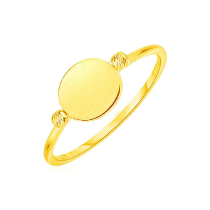 14k Yellow Gold Ring with Polished Oval  DestGlow
