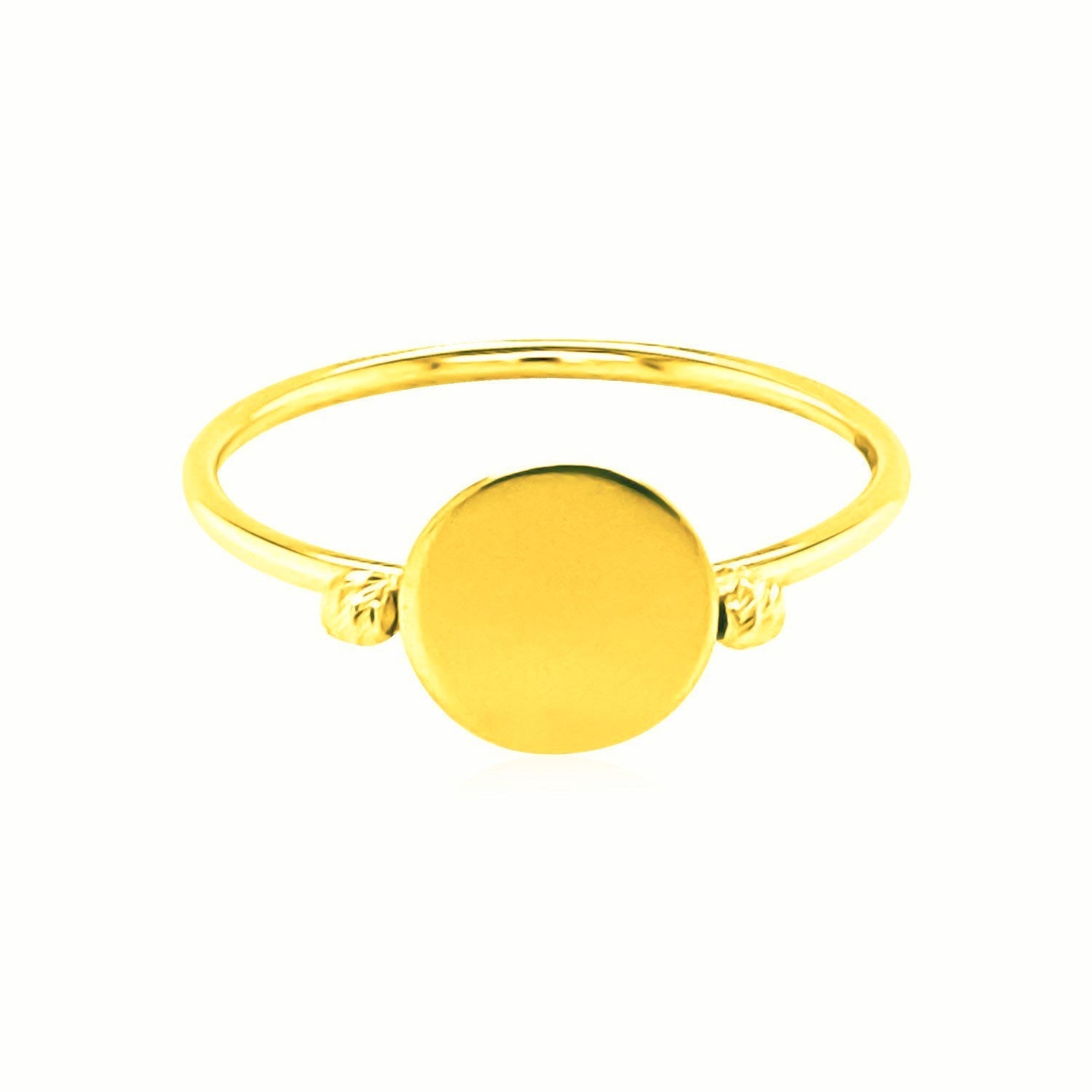 14k Yellow Gold Ring with Polished Oval  DestGlow