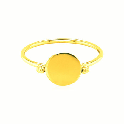 14k Yellow Gold Ring with Polished Oval  DestGlow