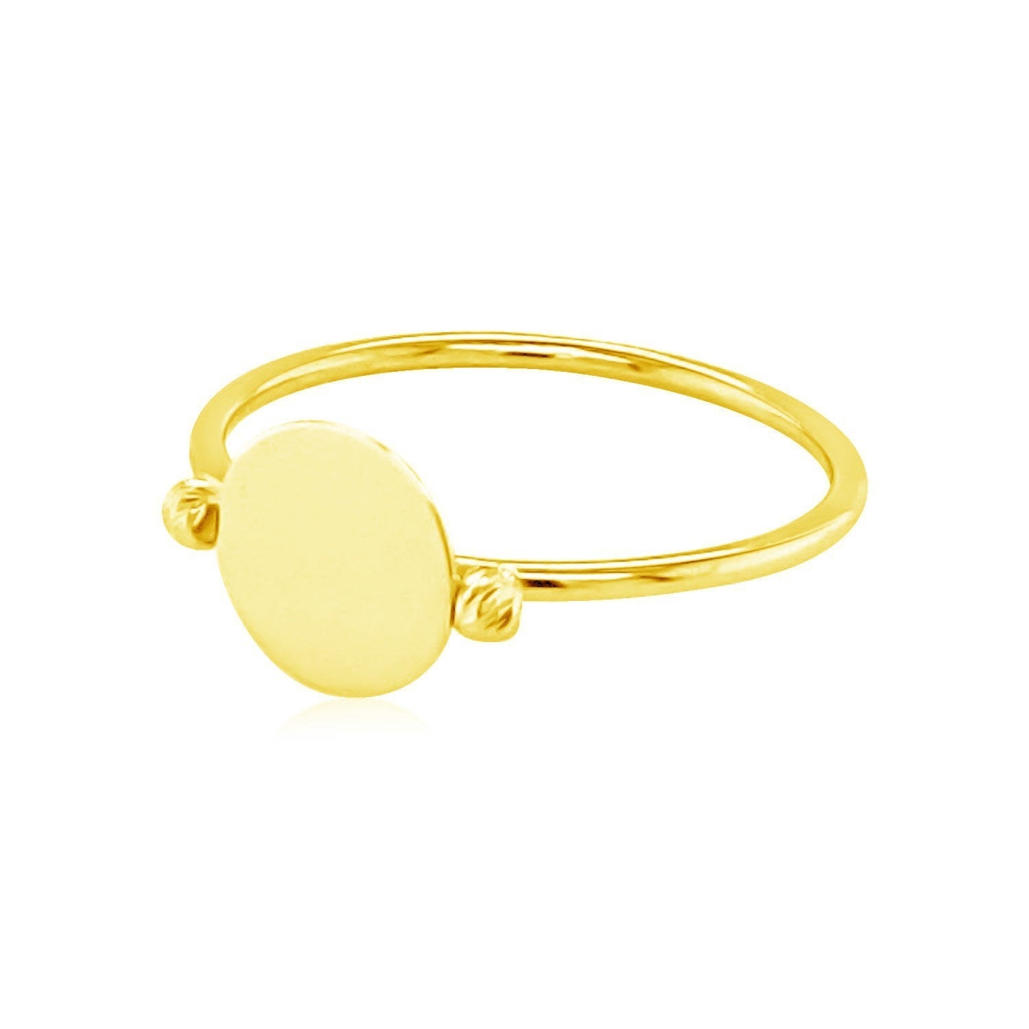 14k Yellow Gold Ring with Polished Oval  DestGlow