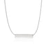 14k White Gold Smooth Flat Horizontal Bar Style Necklace - necklaces