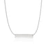 14k White Gold Smooth Flat Horizontal Bar Style Necklace by Avera Group
