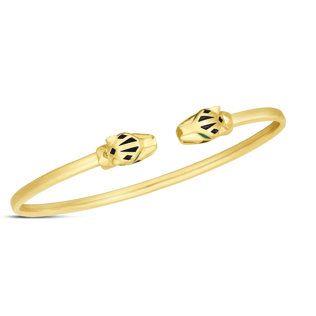 14k Yellow Gold Panther Bangle (3.00 mm) - bracelets