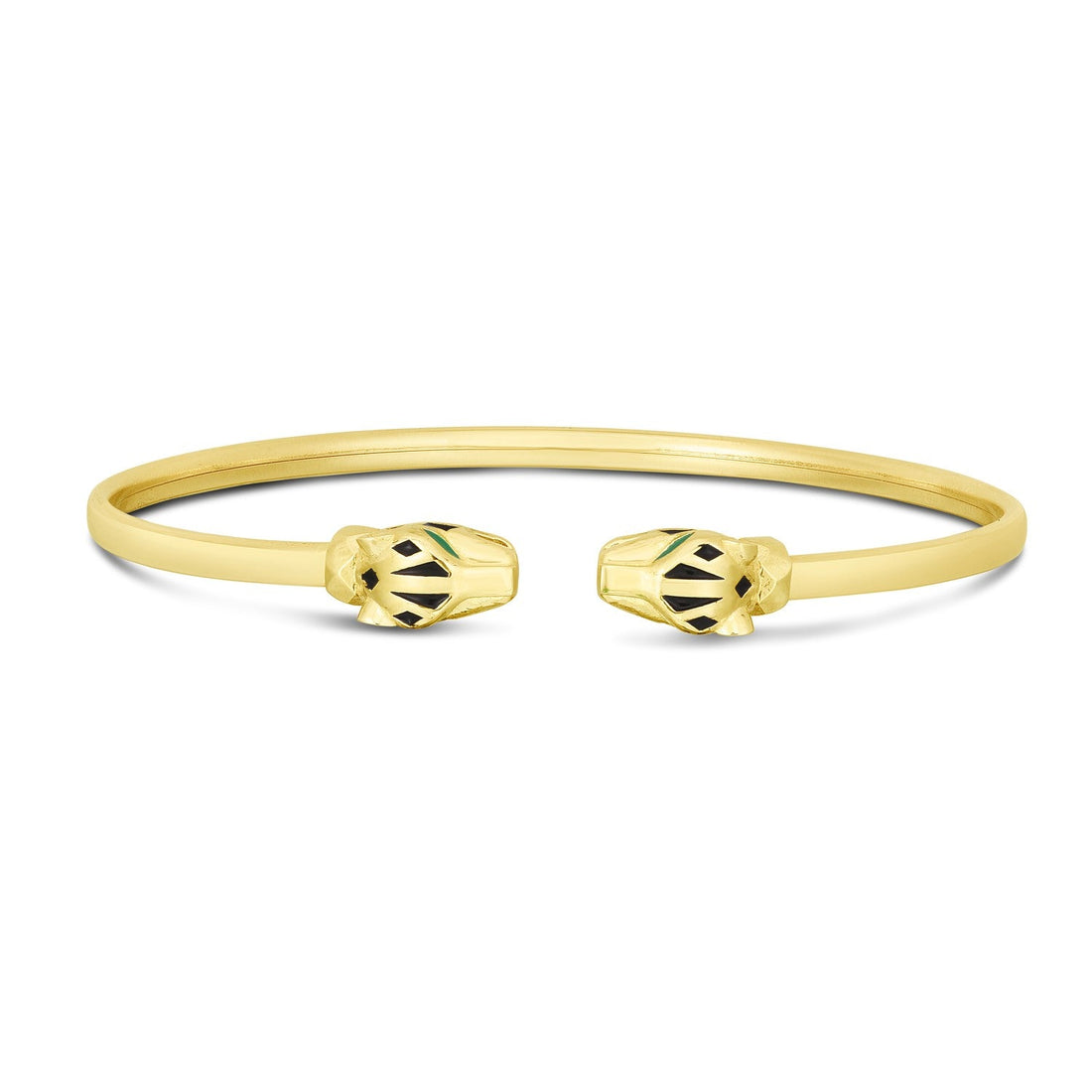 14k Yellow Gold Panther Bangle - DestGlow