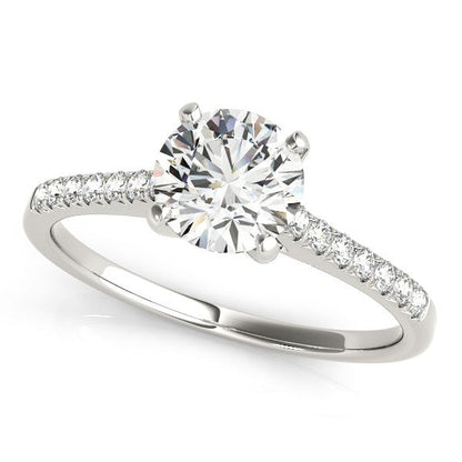 14k White Gold Single Row Scalloped Set Diamond Engagement Ring (1 1/8 cttw) by Bids.com