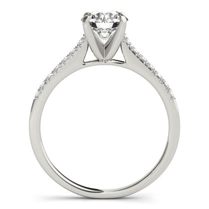 14k White Gold Single Row Scalloped Set Diamond Engagement Ring (1 1/8 cttw) by Bids.com