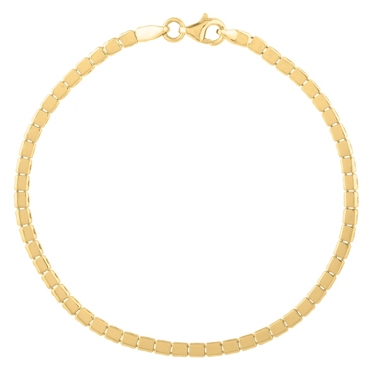 14k Yellow Gold 7 inch Mini Cube Bracelet (2.60 mm) by Bids.com