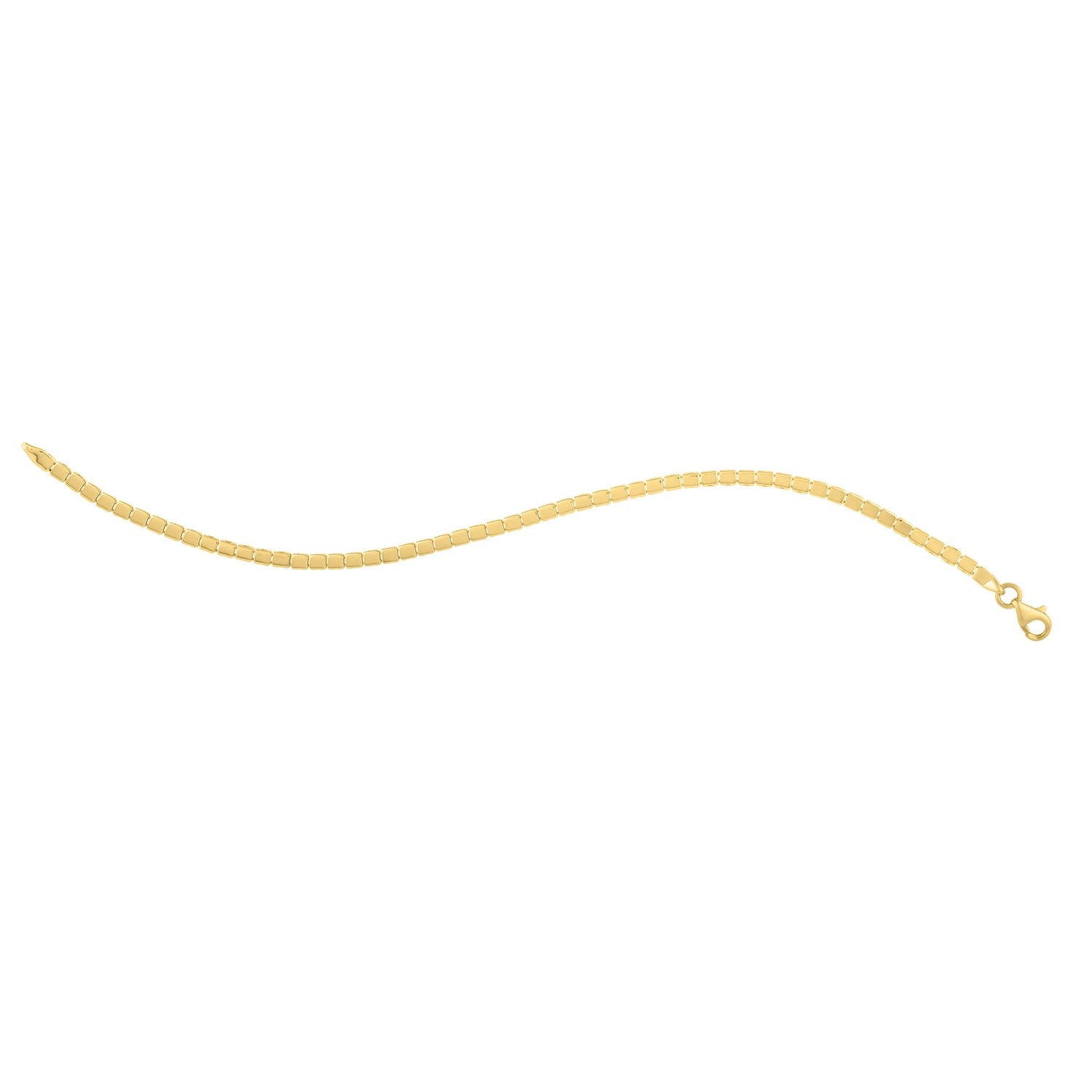 14k Yellow Gold 7 inch Mini Cube Bracelet (2.60 mm) by Bids.com