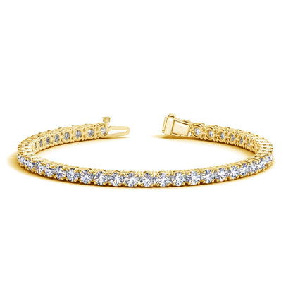 Lab Grown Round Diamond Tennis Bracelet in 14k Yellow Gold (8 cctw F/G VS2/SI1) by Bids.com