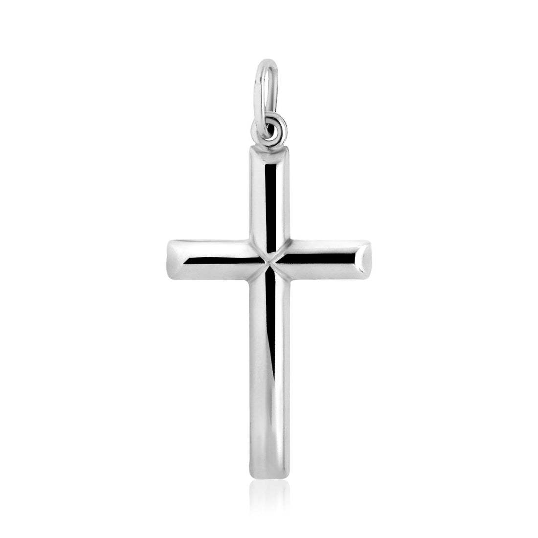 Sterling Silver Polished Bar Cross Pendant - DestGlow