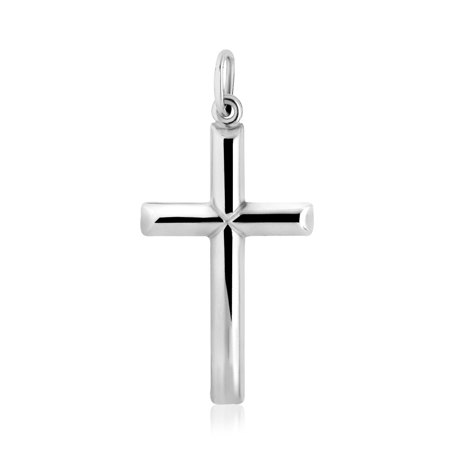 Sterling Silver Polished Bar Cross Pendant - DestGlow
