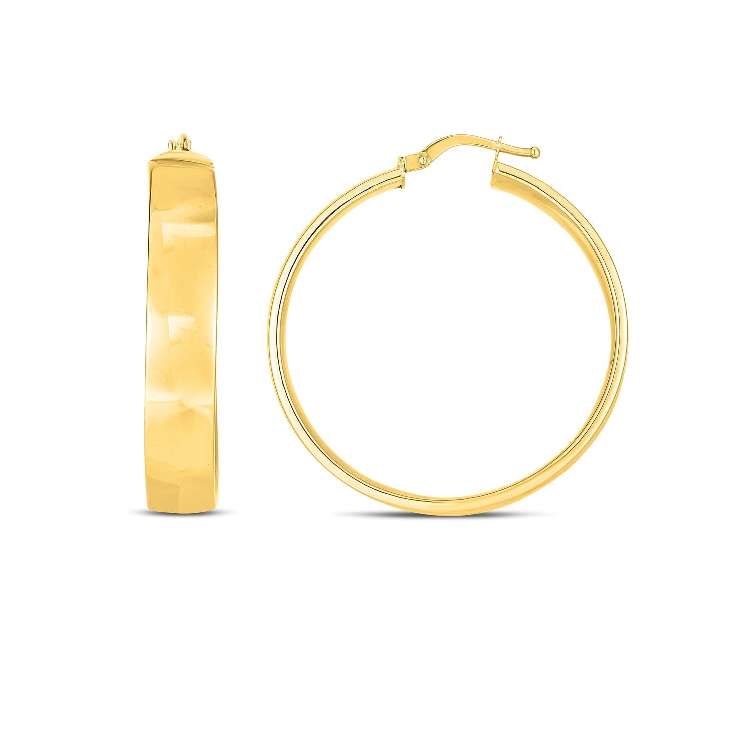 14k Yellow Gold Wedding Band Hoops (7x35mm) - DestGlow