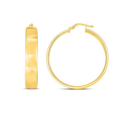 14k Yellow Gold Wedding Band Hoops (7x35mm) - DestGlow