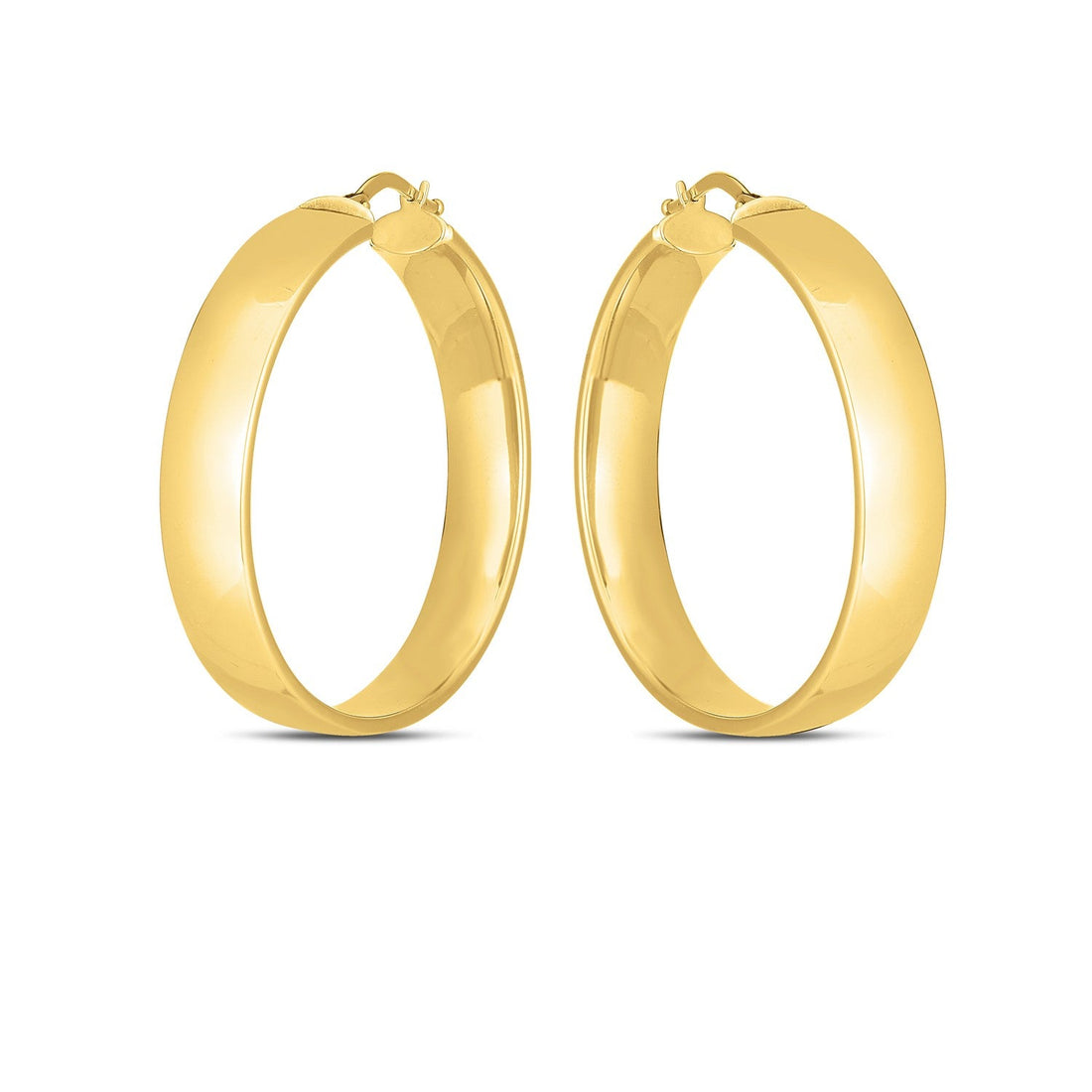 14k Yellow Gold Wedding Band Hoops (7x35mm) - DestGlow