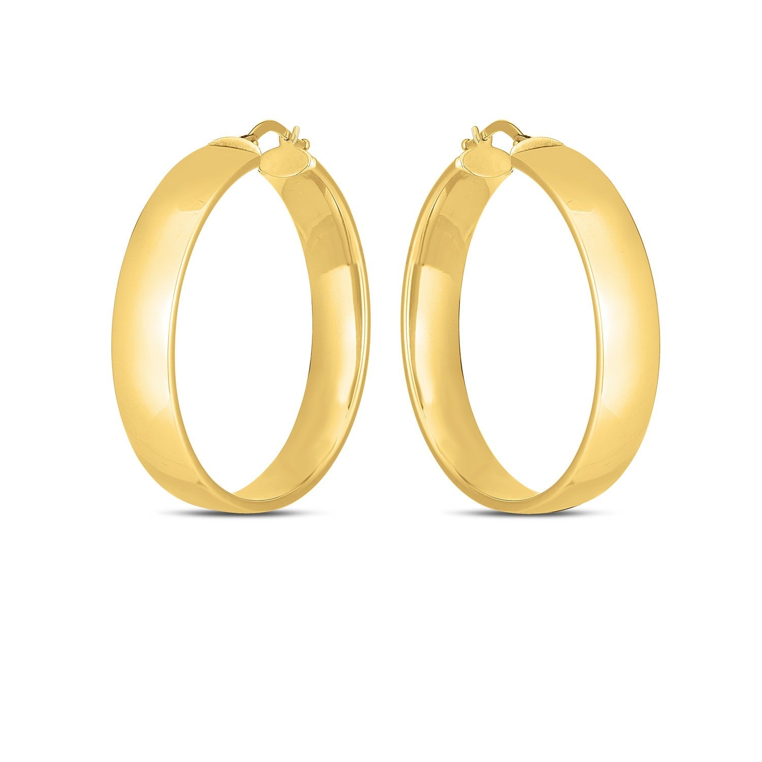 14k Yellow Gold Wedding Band Hoops (7x35mm) - DestGlow