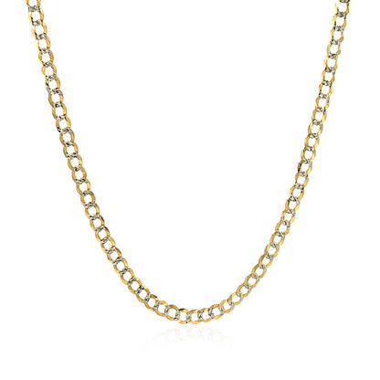 2.6 mm 14k Two Tone Gold Pave Curb Chain 