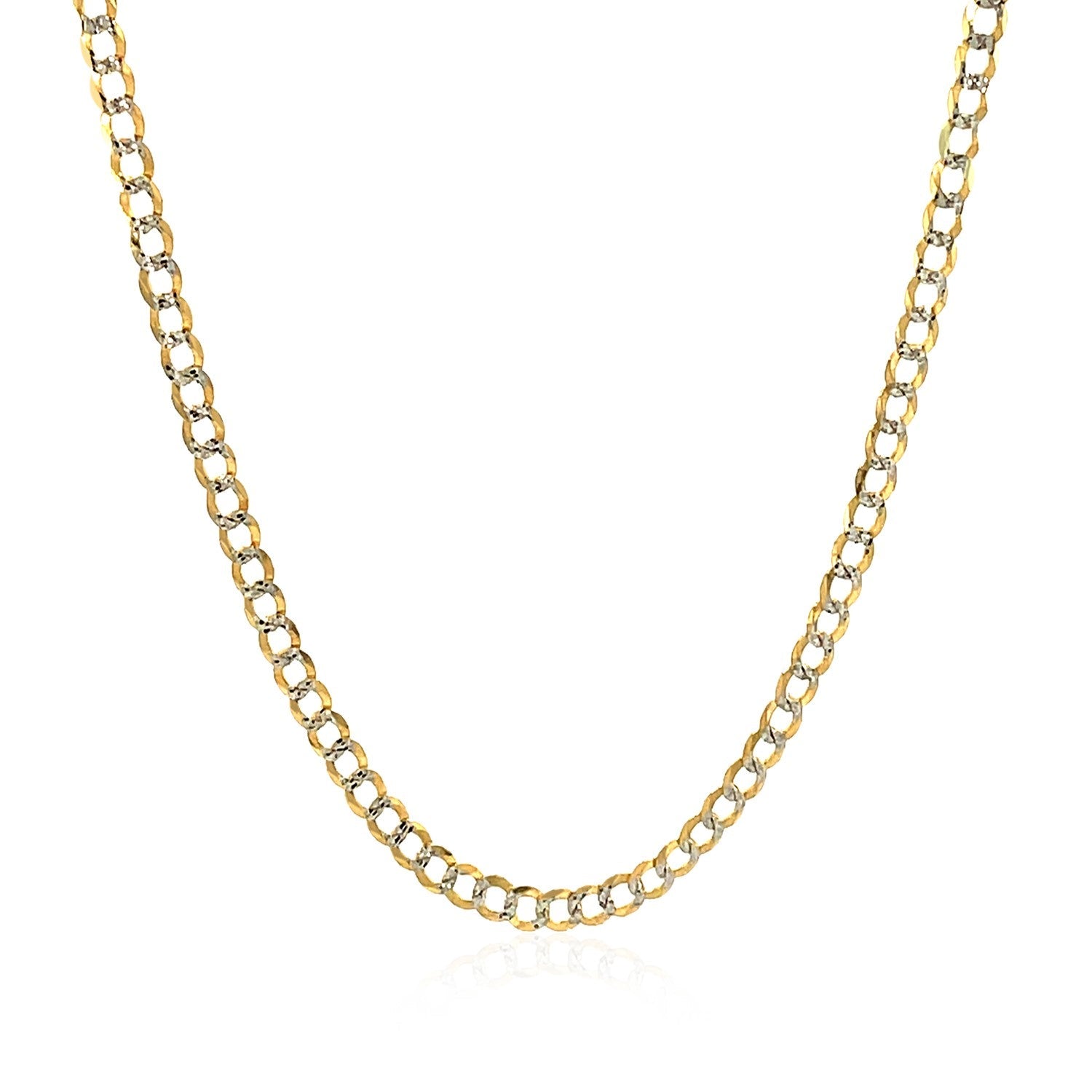 2.6 mm 14k Two Tone Gold Pave Curb Chain by Bids.com
