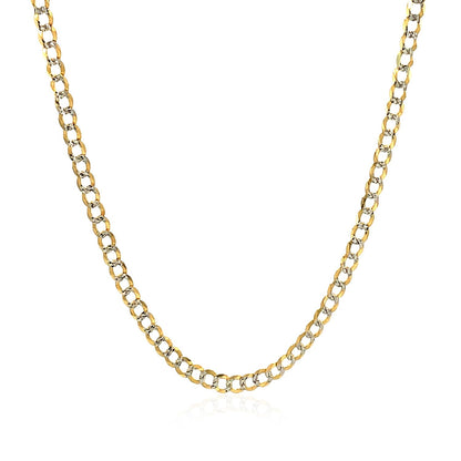 2.6 mm 14k Two Tone Gold Pave Curb Chain by Bids.com