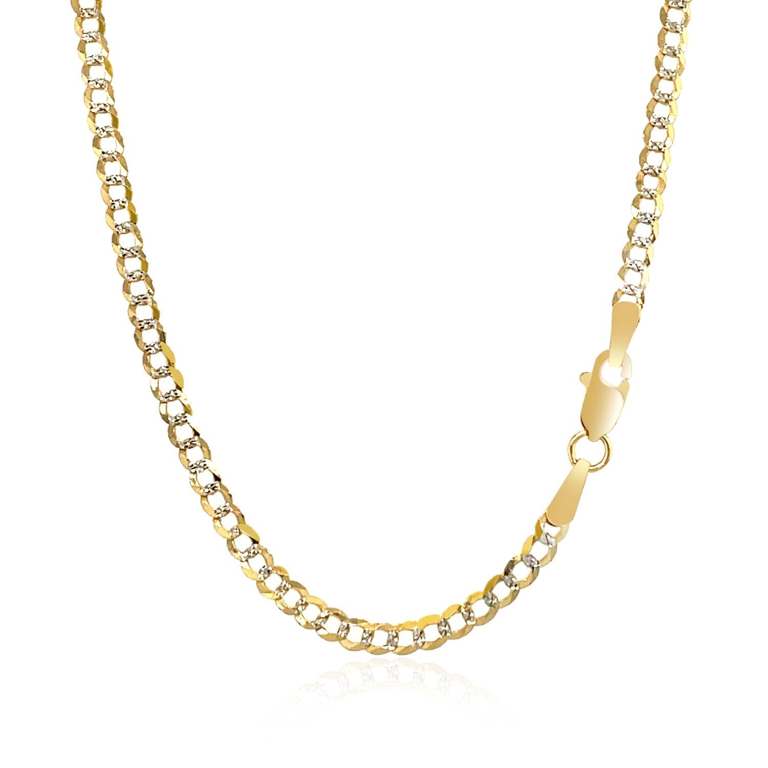2.6 mm 14k Two Tone Gold Pave Curb Chain by Bids.com