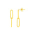 14K Yellow Gold Two Link Paperclip Chain Earrings - DestGlow