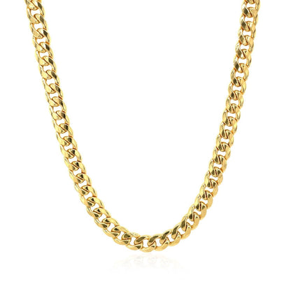 10k Yellow Gold Miami Cuban Semi Solid Chain (4.50 mm) 