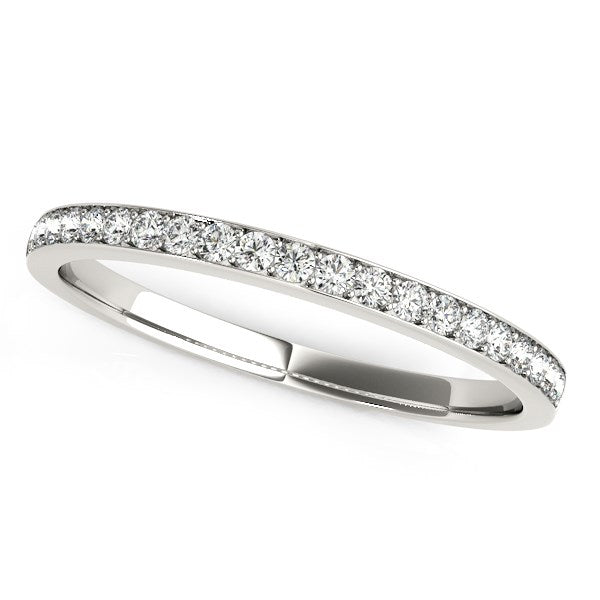 14k White Gold Prong Setting Round Diamond Wedding Band (1/5 cttw) by Bids.com